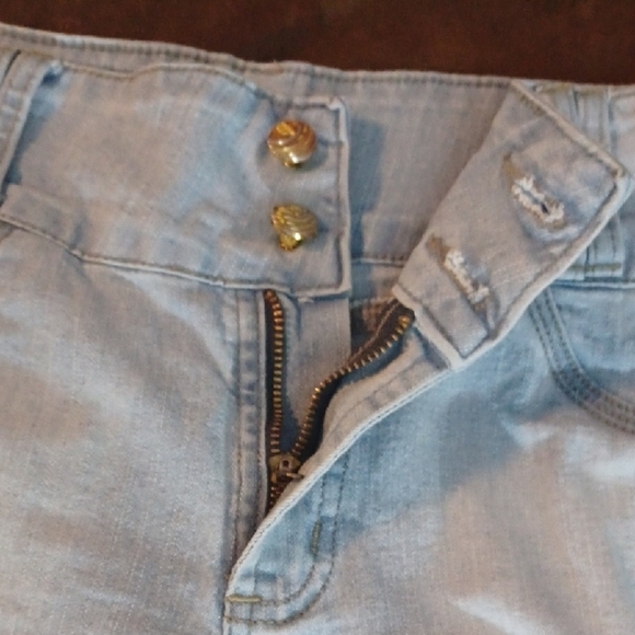 VO JEANS Blue Ankle Cropped Distressed Jeans - Picture 10 of 14